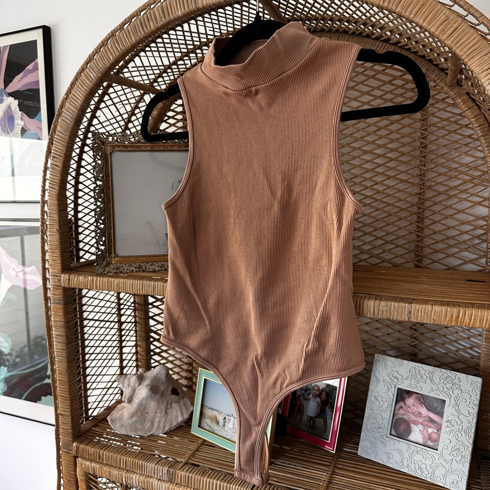 Sleeveless Tan Spandex Bodysuit